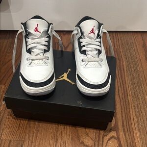 Kids Jordan White and Black Sneakers PK size 12C